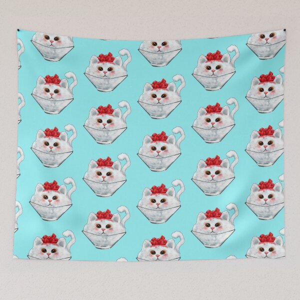 Item preview, Copy of Snow cone cat in blue background designed and sold by Geraldine-N.
