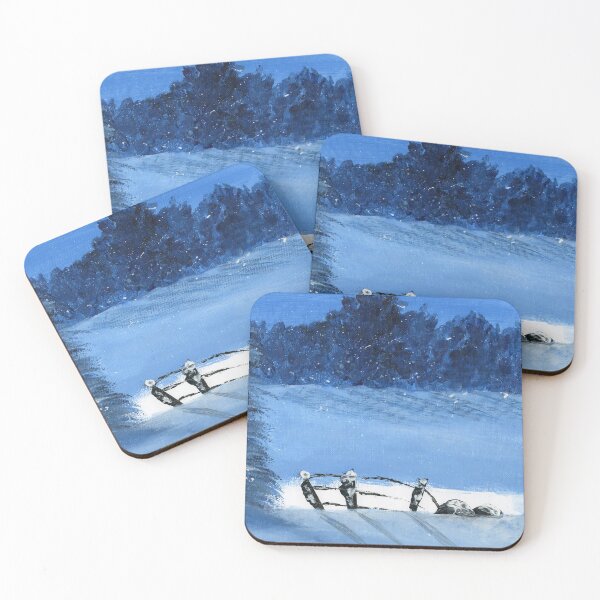Item preview, Trees on a Snowy Winter Night. Acrylic Landscape Forest designed and sold by Eugenia Alvarez.