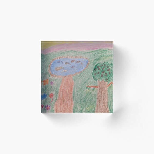 Whimsical outdoor scene Acrylic Block