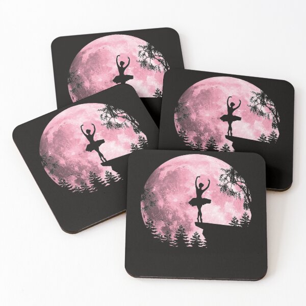 Item preview, Ballerina in the pink fullmoon moonlight dancing ballet designed and sold by RonaldDaughtry.