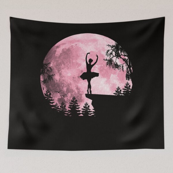 Item preview, Ballerina in the pink fullmoon moonlight dancing ballet designed and sold by RonaldDaughtry.