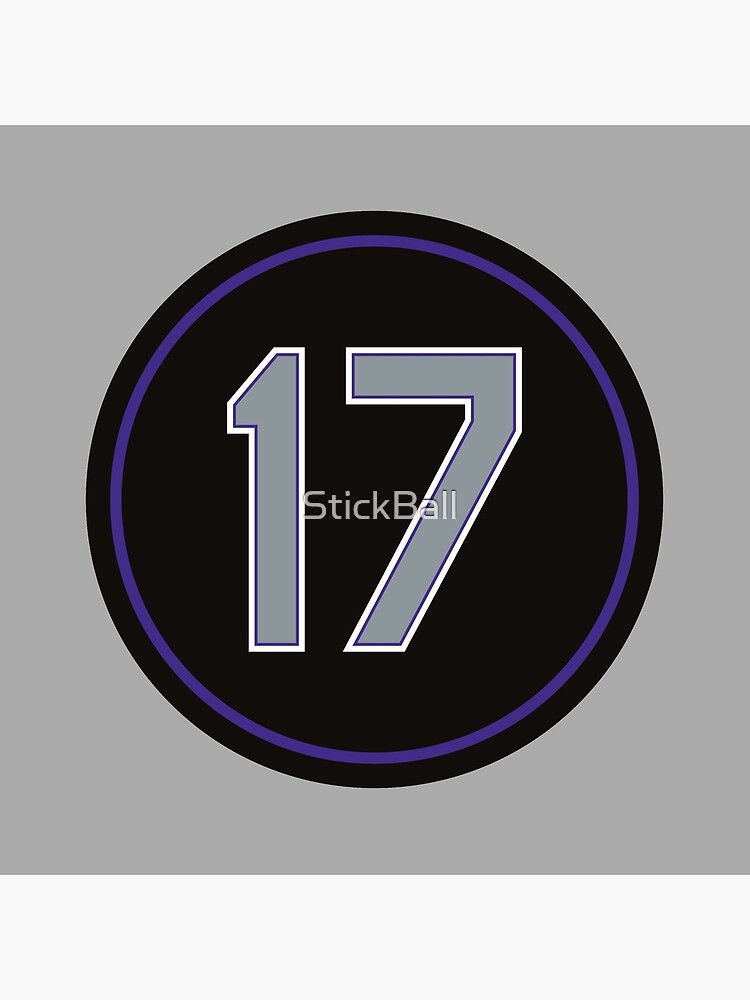 Todd Helton #17 Jersey Number Art Board Print for Sale by StickBall