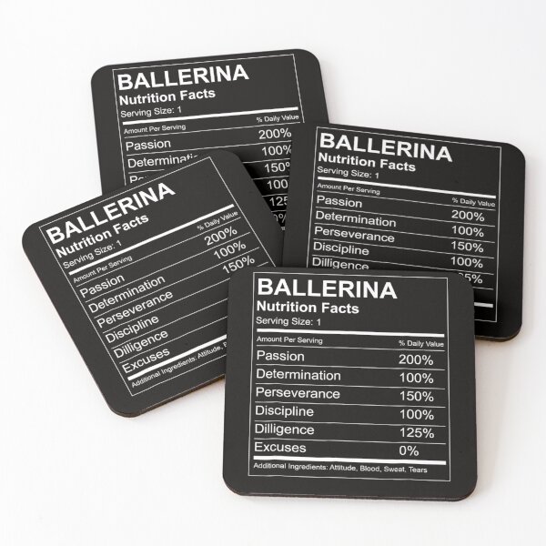 Item preview, Ballerina Nutrition Facts Funny for Ballet Dancers designed and sold by RonaldDaughtry.