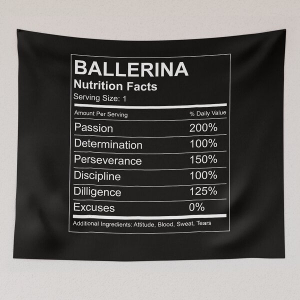 Item preview, Ballerina Nutrition Facts Funny for Ballet Dancers designed and sold by RonaldDaughtry.