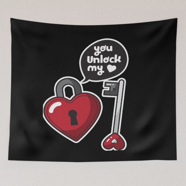 Item preview, You Unlock my heart with keys gift for Valentines day for him and for her designed and sold by TheFlipRepublic.