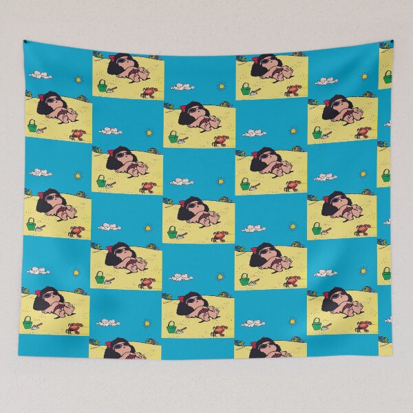 Item preview, Mafalda on the beach sunbathing in color designed and sold by urantiana.