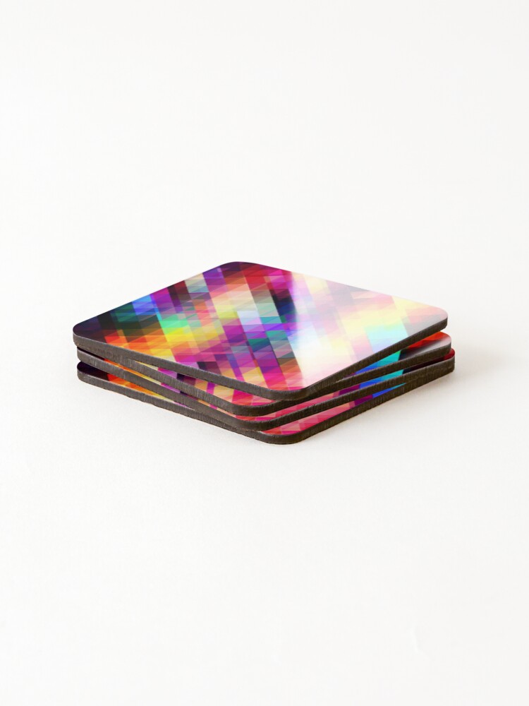 Thumbnail 4 of 5, Coasters (Set of 4), Colorful Geometric Pattern Design designed and sold by paulahelit.