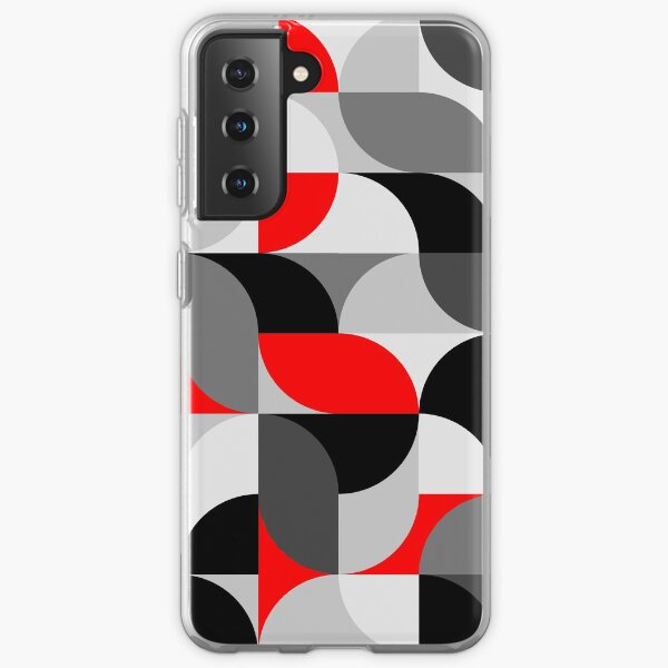 Arcs Pattern Red Black Grey Samsung Galaxy Soft Case