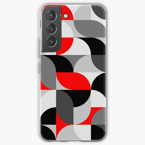 Arcs Pattern Red Black Grey Samsung Galaxy Soft Case