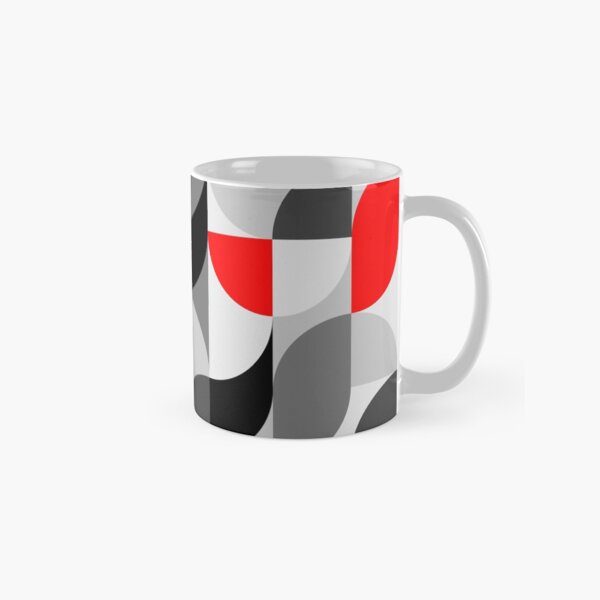 Arcs Pattern Red Black Grey Classic Mug