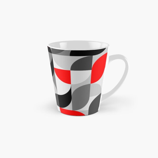 Arcs Pattern Red Black Grey Tall Mug