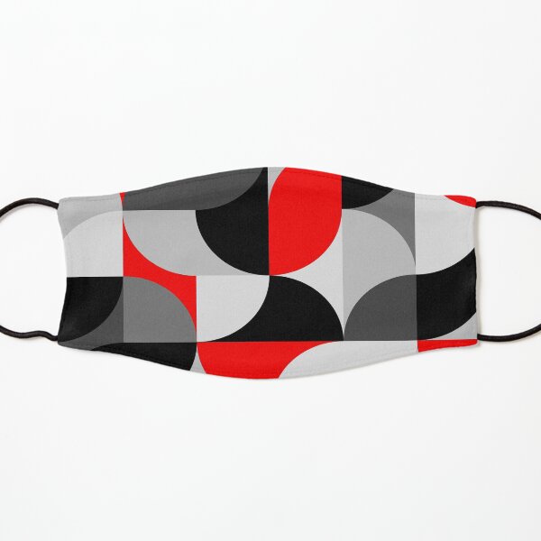 Arcs Pattern Red Black Grey Kids Mask