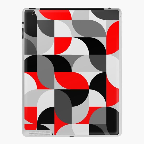 Arcs Pattern Red Black Grey iPad Skin