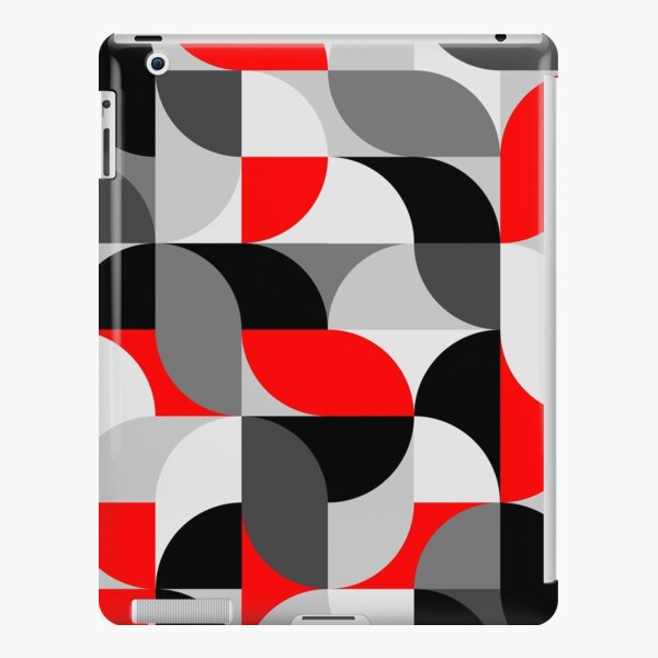 Arcs Pattern Red Black Grey iPad Snap Case