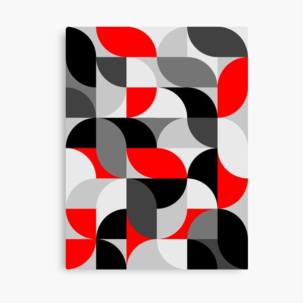 Arcs Pattern Red Black Grey Canvas Print