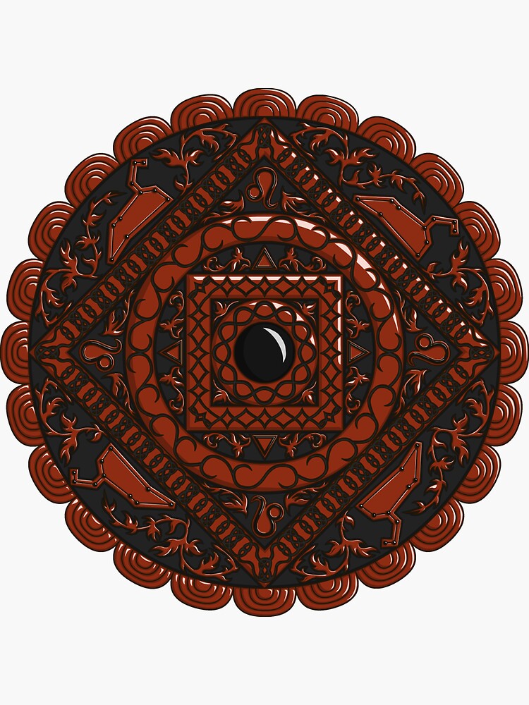 Thumbnail 3 of 3, Sticker, Leo Mandala designed and sold by ValerieDesigns.
