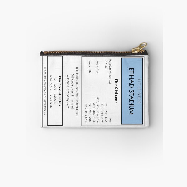 Item preview, Manchester City Monopoly inspired Title Deed design designed and sold by birchy1205.