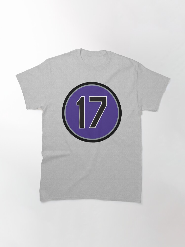 Todd Helton #17 Jersey Number Art Board Print for Sale by StickBall