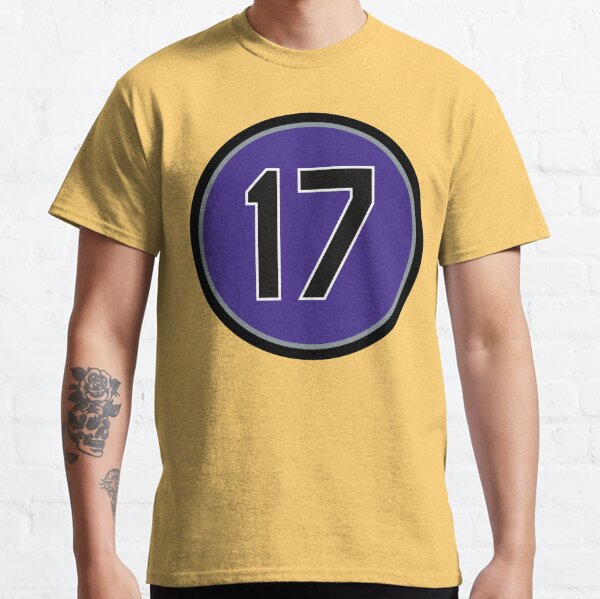 Todd Helton #17 Jersey Number Art Board Print for Sale by StickBall