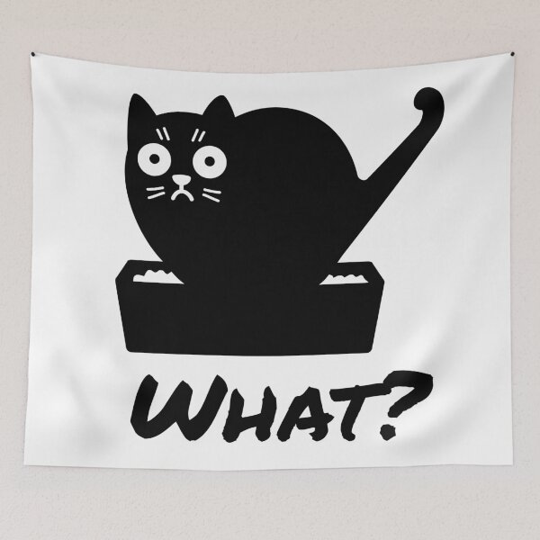 Item preview, Cat pooping in cat box asking what do you want designed and sold by CreativeEmily.