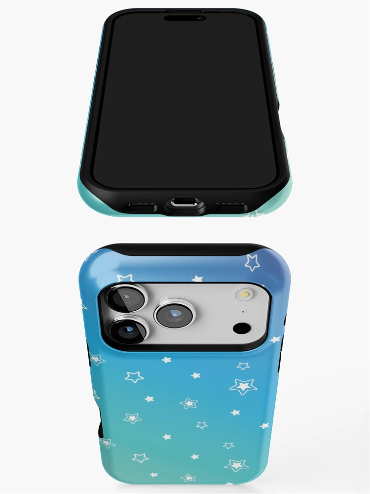 Thumbnail 3 of 4, iPhone Case, Blue Raspberry Slushie Stars Pattern designed and sold by PuddleofStars.