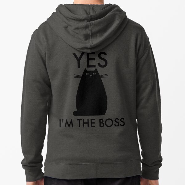 Vista previa del artículo con la obra «¡Sí, soy el jefe! Jefe gato negro», diseñado y vendido por Creativeemily.