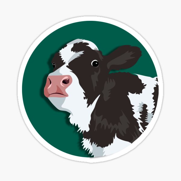 Item preview, green cow illustration  designed and sold by annika godwin.