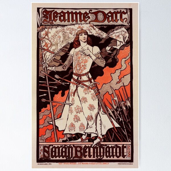Item preview, Vintage French Poster for the play "Joan of Arc" with Sarah Bernhardt designed and sold by BillyBernie.
