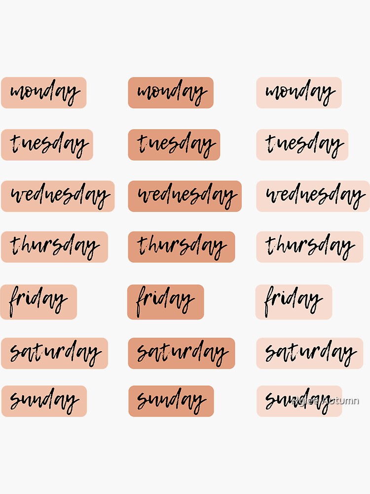 Bullet Journal Weekly Stickers, Peach Weekly BUJO Stickers Sticker for  Sale by Rylee Autumn