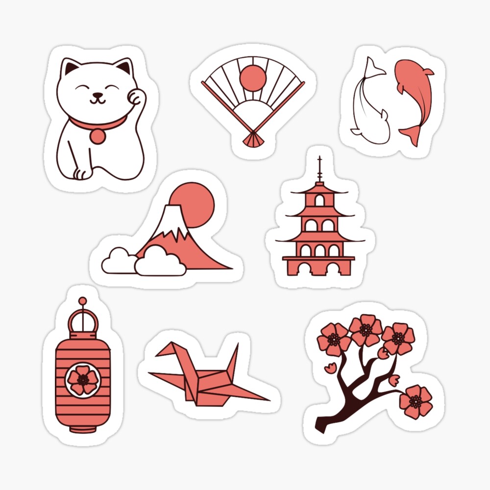 japan stickers, kawaii Art Board Print by SUNNYsFACTORY