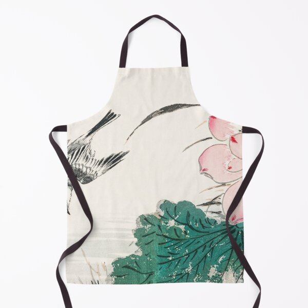 Item preview, japanese pied wagtail and red lotus illustration 29510388418 designed and sold by Bird-Lore.