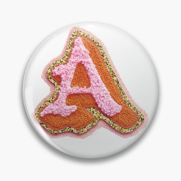 Item preview, Letterman A Monogram Gold Glitter Baby Pink Preppy Varsity Letter designed and sold by JadedVintage.