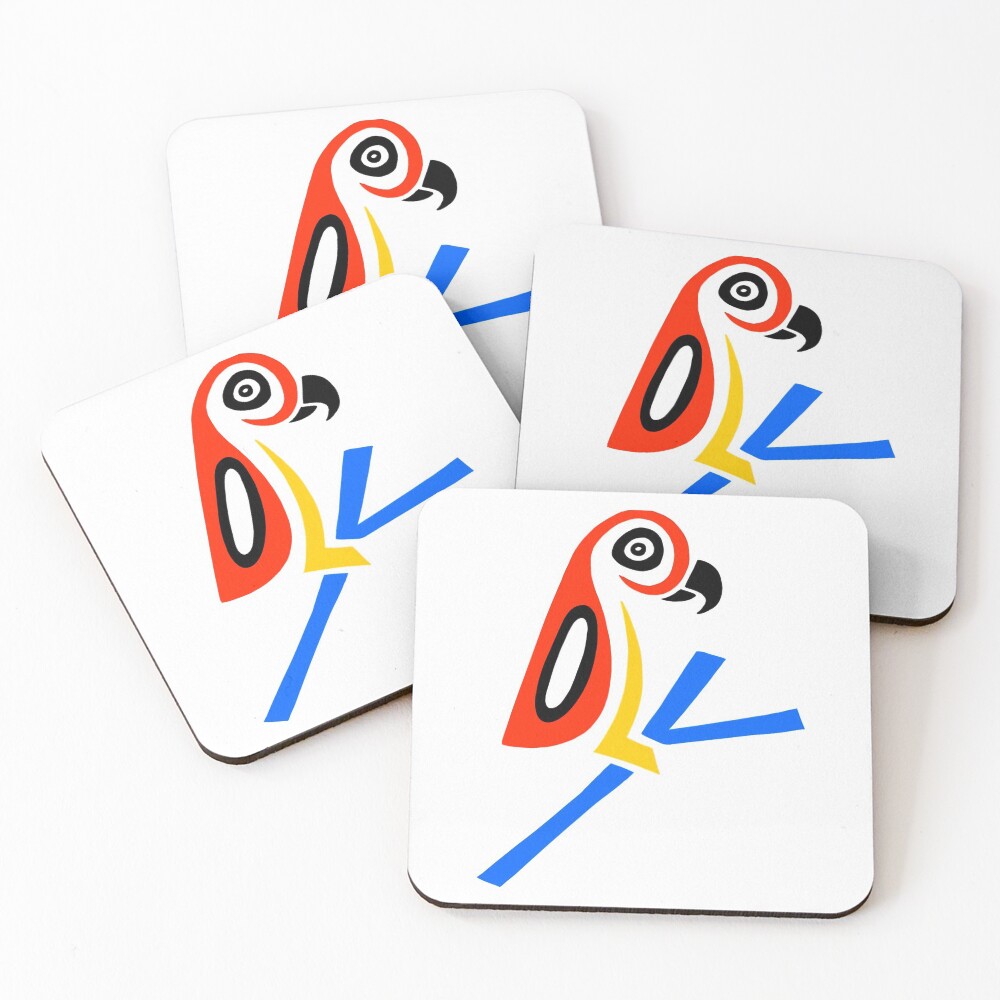 Poly Parrot Coasters (Set of 4)