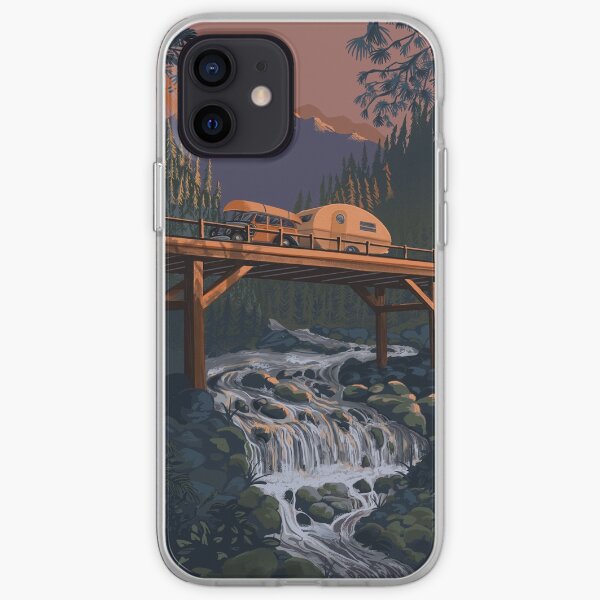 Vintage Travel Camper on Bridge iPhone Soft Case