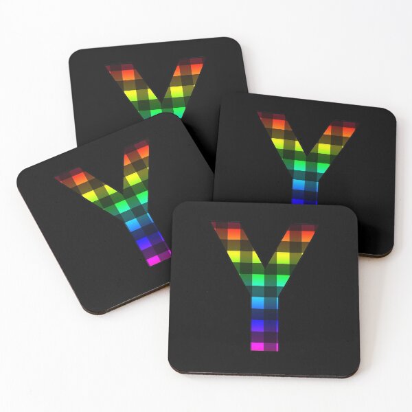 Item preview, The Letter Y - Monogram in Rainbow and Black Buffalo Plaid designed and sold by Bumblefuzzies.