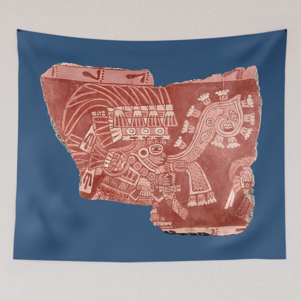 Item preview, Teotihuacán mural fragment (on blue) designed and sold by DotorEaon.