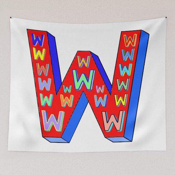 Item preview, Letter W, Big and Little (Red Background) designed and sold by artfulnotebook.