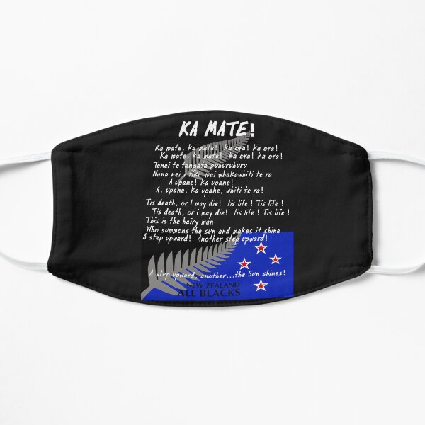 The Haka - All Blacks Ka Mate Maori - Rugby NEW ZEALAND ALL BLACKS SUPERSTAR Flat Mask