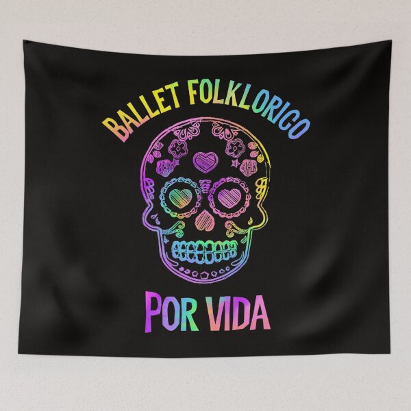 Item preview, Ballet Folklorico Por Vida Sugar Skull Rainbow Tie Dye designed and sold by RonaldDaughtry.