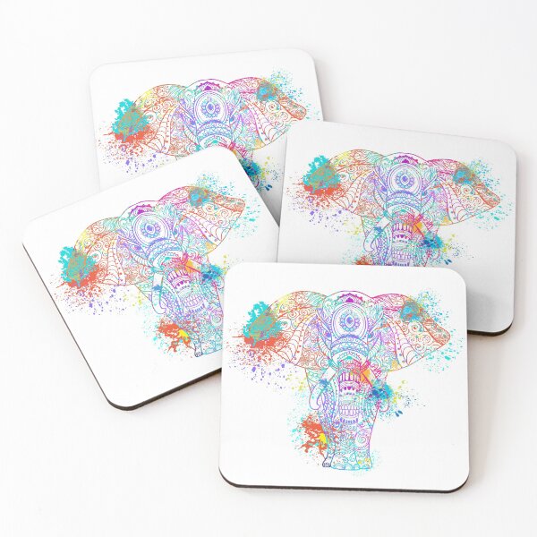 Item preview, Elephant watercolor painting, mandala art, colorful décor designed and sold by edgalum.