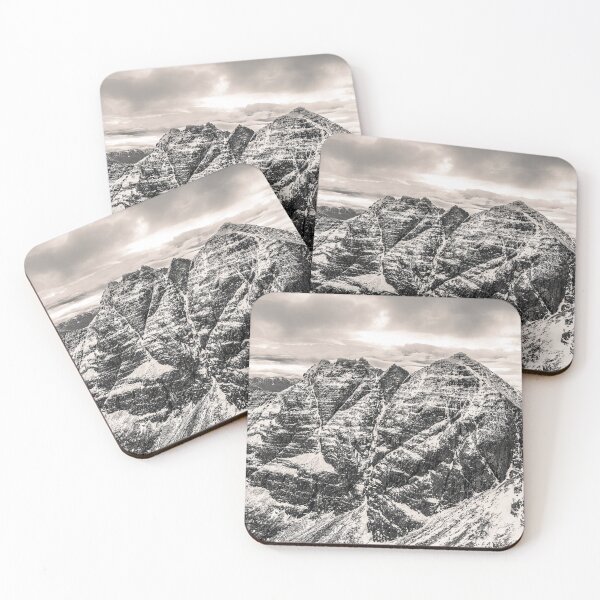 Item preview, An Teallach - Sgurr Fiona, Lord Berkeley's Seat and Corrag Bhuidhe (B&W) designed and sold by ScotLandscapes.