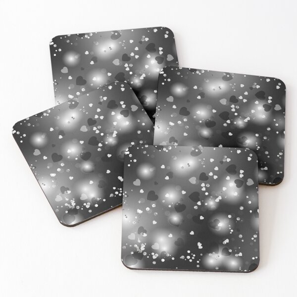Item preview, Black Hearts and Faux Jewels on Black and White blur designed and sold by WOW TeesAndThings.