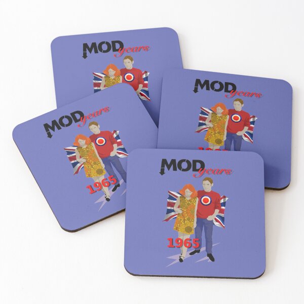 Item preview, Young Mod Scooter Couple with Vintage Mod Target and Union Jack designed and sold by KALEIDOSCOPE UK.