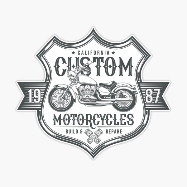 CUSTOM MOTORCYCLES Sticker for Sale by Emmawatson51