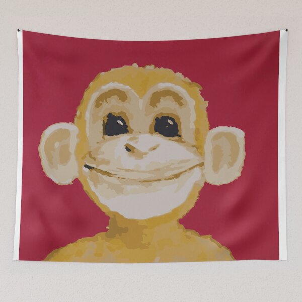 Item preview, Yellow moneky on red background designed and sold by Ora Topiol-Feuer.