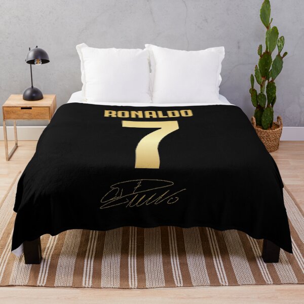 CR7 Cristiano Ronaldo Schwarz und Gold Luxus Fleecedecke