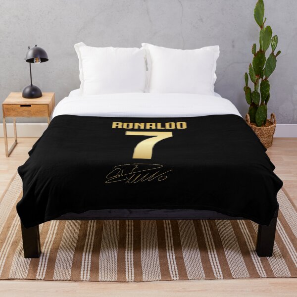CR7 Cristiano Ronaldo Black And Gold Luxury Throw Blanket