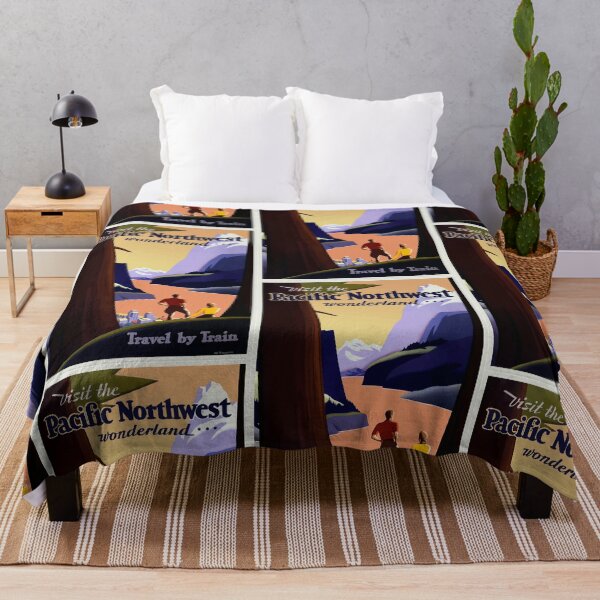 Item preview, Pacific Northwest Vintage Travel Poster designed and sold by rhodeyart.