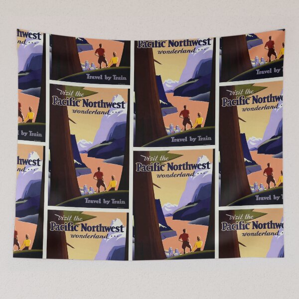Item preview, Pacific Northwest Vintage Travel Poster designed and sold by rhodeyart.