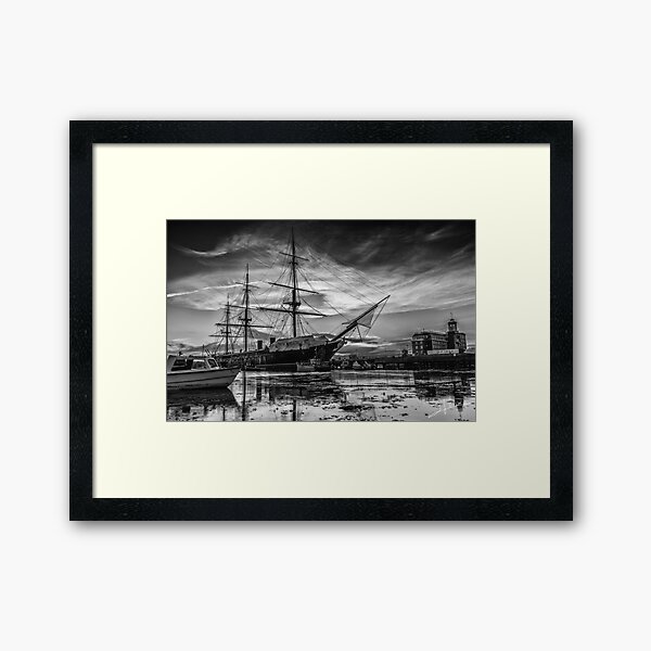 HMS Warrior B&W Framed Art Print
